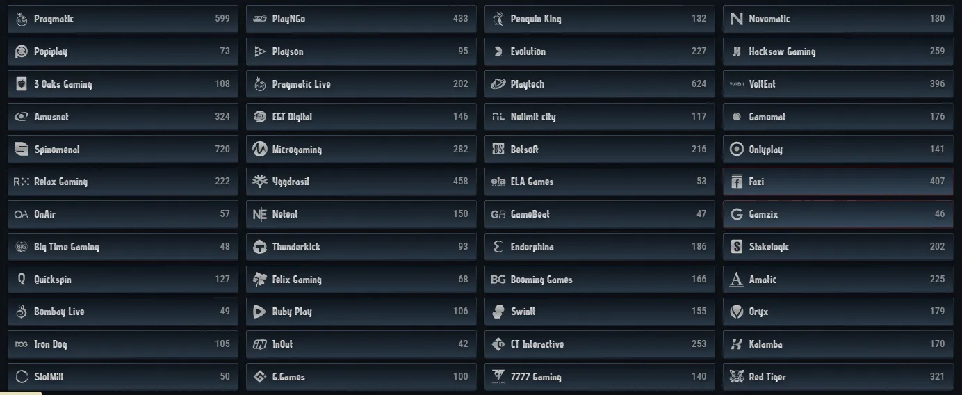 glorion casino providers